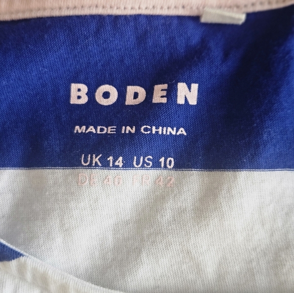 Boden Blue and White Fitted Short Sleeve Tee - Picture 7 of 8